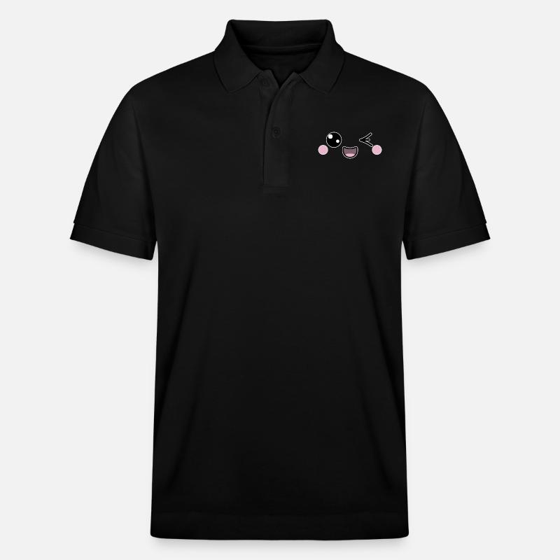 Zwinker Smiley - Stanley/Stella Unisex Bio-Poloshirt PREPSTER - Schwarz