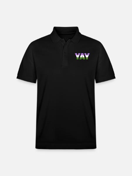 YAY Genderqueer - Stanley/Stella Unisex Organic Polo Shirt PREPSTER - black