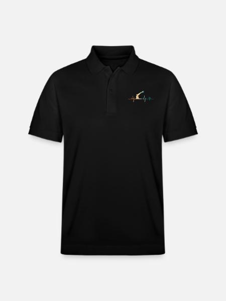 Retro Heartbeat Robotic Arm - Stanley/Stella Unisex Organic Polo Shirt PREPSTER - black