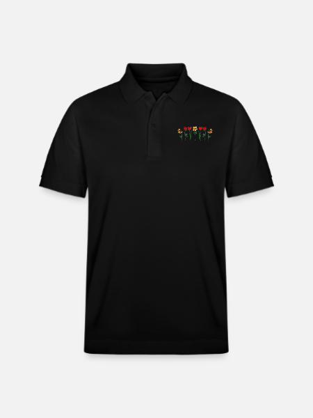 Blumen - Stanley/Stella Unisex Bio-Poloshirt PREPSTER - Schwarz