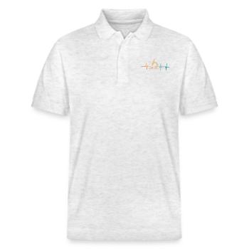 Microscope heartbeat - Stanley/Stella Unisex Organic Polo Shirt PREPSTER - heather white - Front - Roxy (174cm) & Andy (188cm)