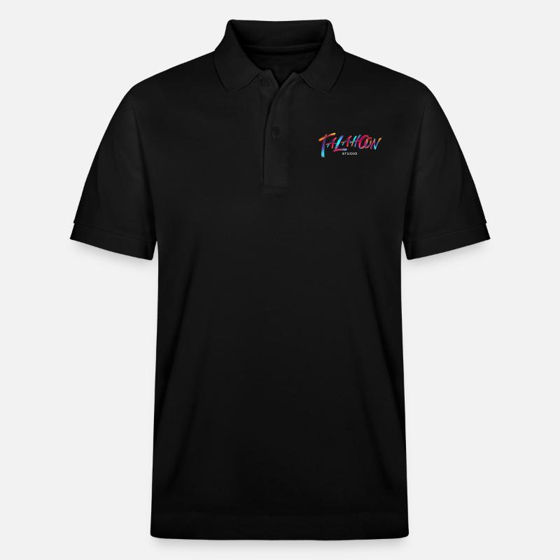 Talahoon Studios Rainbow Brushed - Stanley/Stella Unisex Organic Polo Shirt PREPSTER - black