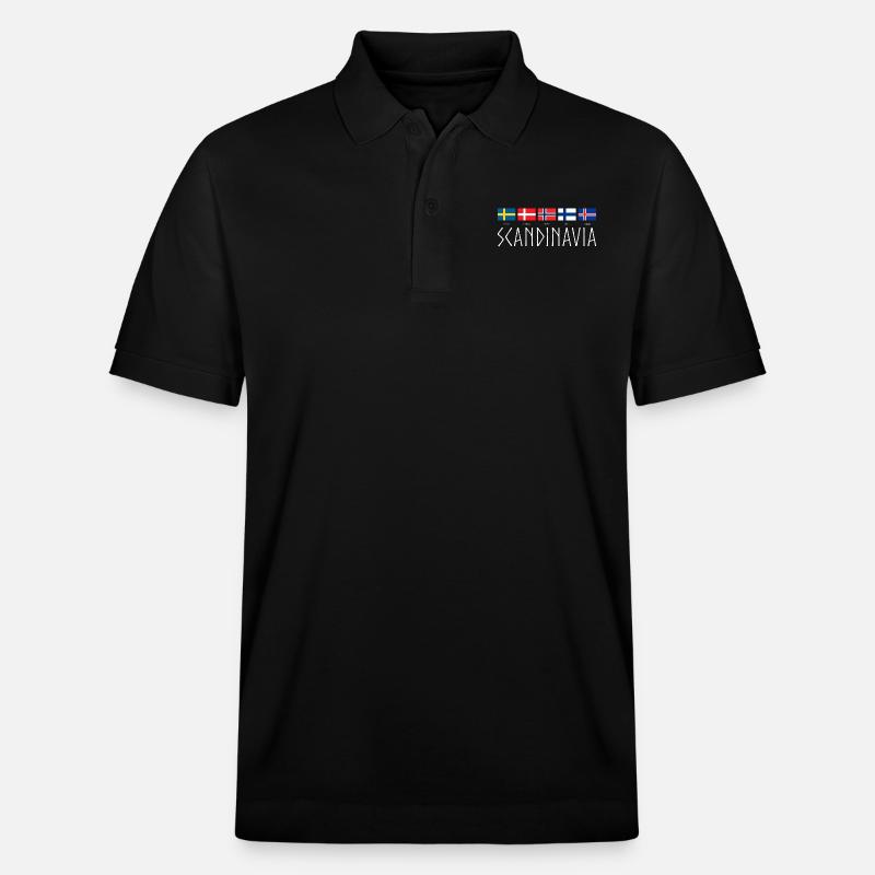 SCANDINAVIA - Countries Flags Languages - Stanley/Stella Unisex Organic Polo Shirt PREPSTER - black