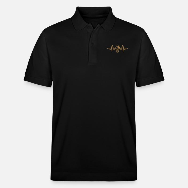 Herzschlag Eiscreme 3 Eiskugeln - Stanley/Stella Unisex Bio-Poloshirt PREPSTER - Schwarz