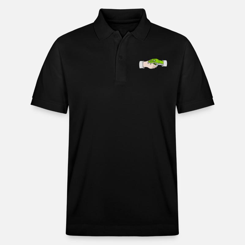 Greeting Handshake Snake Bites - Stanley/Stella Unisex Organic Polo Shirt PREPSTER - black