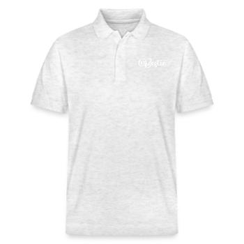 Bestie beste Freundin Freunde fürs Leben Zuneigung - Stanley/Stella Unisex Bio-Poloshirt PREPSTER - Weiß meliert - Vorne - Roxy (174cm) & Andy (188cm)