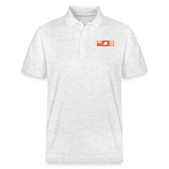 Mamood gradient check pattern orange - Stanley/Stella Unisex Organic Polo Shirt PREPSTER - heather white - Front - Roxy (174cm) & Andy (188cm)