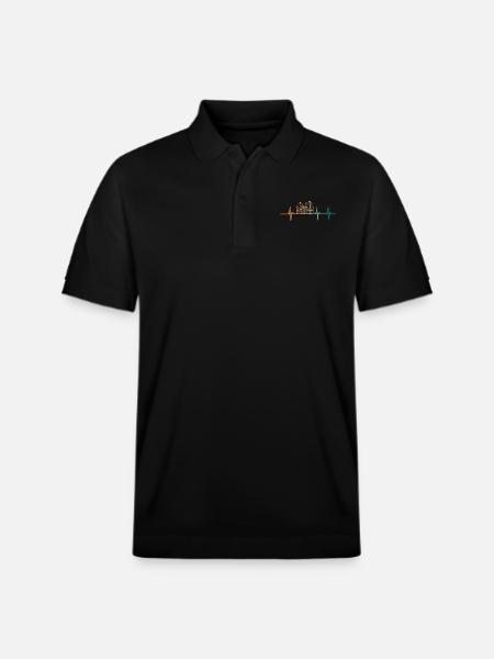 Herzschlag-Achterbahn - Stanley/Stella Unisex Bio-Poloshirt PREPSTER - Schwarz