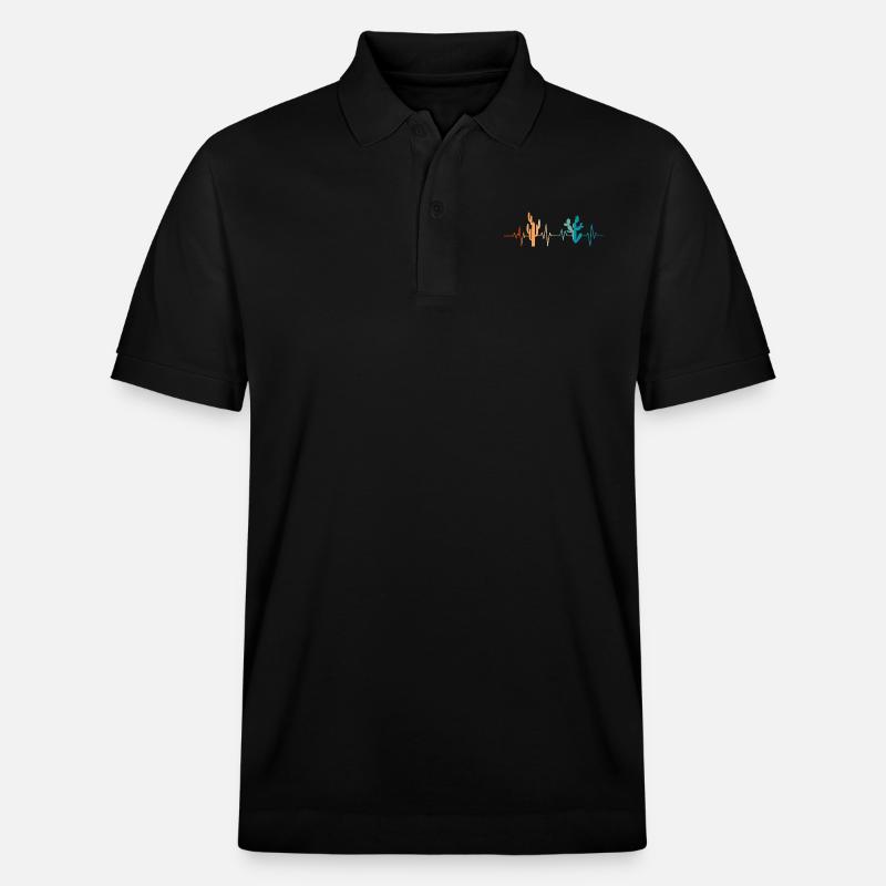 Kaktus Herzschlag - Geschenkidee - Stanley/Stella Unisex Bio-Poloshirt PREPSTER - Schwarz