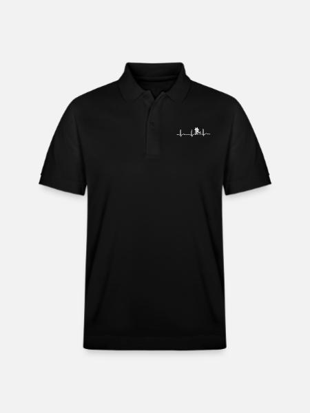 ECG HEARING RUNNING JOG White - Stanley/Stella Unisex Organic Polo Shirt PREPSTER - black