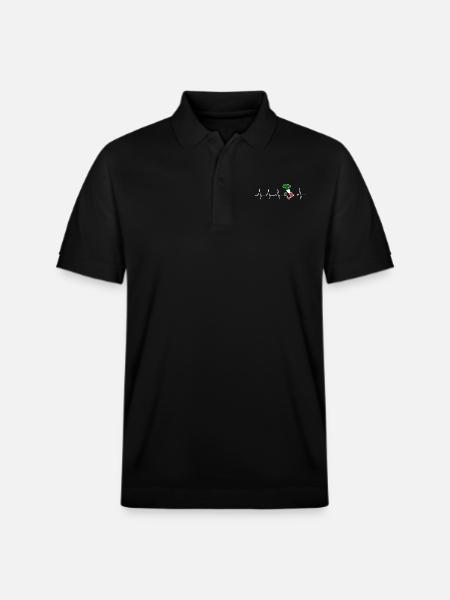 I love Italy - heartbeat - Stanley/Stella Unisex Organic Polo Shirt PREPSTER - black