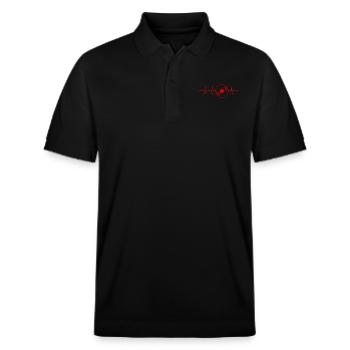 heart rate record lp red - Stanley/Stella Unisex Organic Polo Shirt PREPSTER - black - Front - Roxy (174cm) & Andy (188cm)