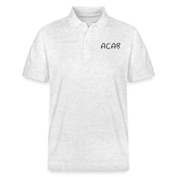 ACAB - Stanley/Stella Unisex Bio-Poloshirt PREPSTER - Weiß meliert - Vorne - Roxy (174cm) & Andy (188cm)