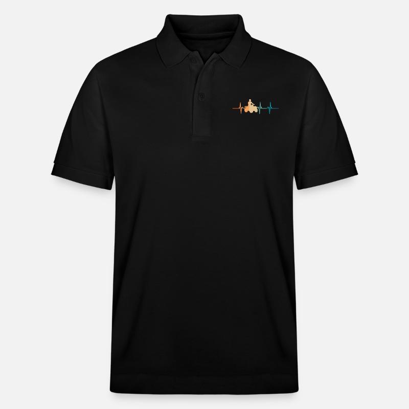 Battement de cœur quad - Polo PREPSTER bio Stanley/Stella Unisexe - noir