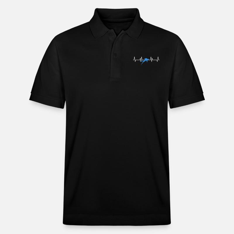 Plongeur Heartbeat ECG Plongée - Polo PREPSTER bio Stanley/Stella Unisexe - noir
