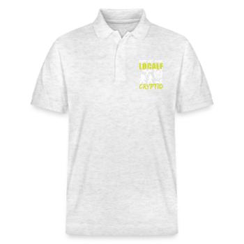 UFO Fantasy Cryptid Supports local Cryptid - Stanley/Stella Unisex Organic Polo Shirt PREPSTER - heather white - Front - Roxy (174cm) & Andy (188cm)