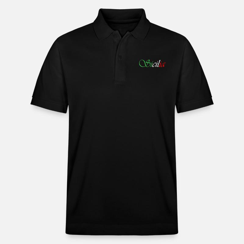 Sizilien - Stanley/Stella Unisex Bio-Poloshirt PREPSTER - Schwarz