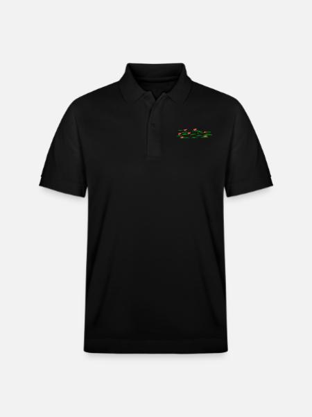 water lilies - Stanley/Stella Unisex Organic Polo Shirt PREPSTER - black
