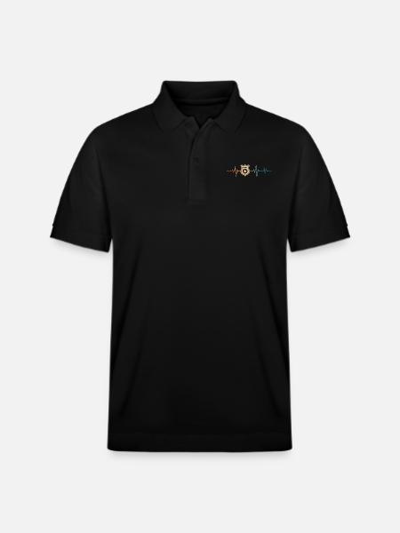 Retro Policeman Heartbeat - Stanley/Stella Unisex Organic Polo Shirt PREPSTER - black