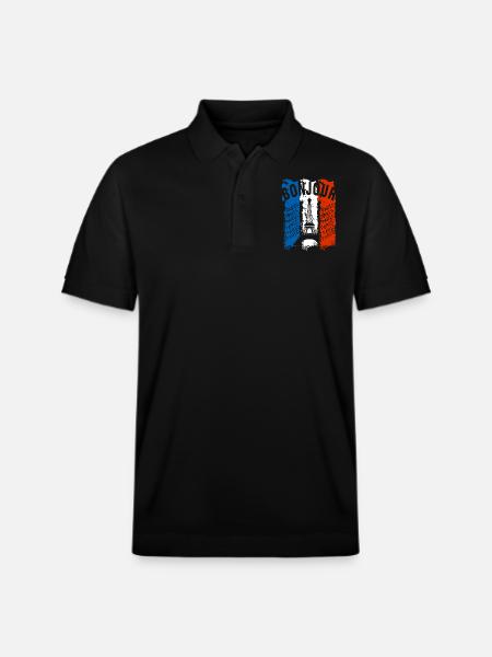 flag of France - Stanley/Stella Unisex Organic Polo Shirt PREPSTER - black