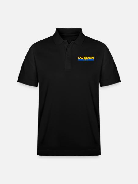Drapeau suède - Polo PREPSTER bio Stanley/Stella Unisexe - noir