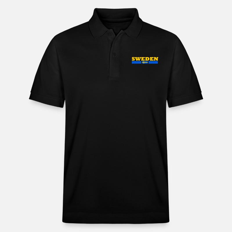 Drapeau suède - Polo PREPSTER bio Stanley/Stella Unisexe - noir