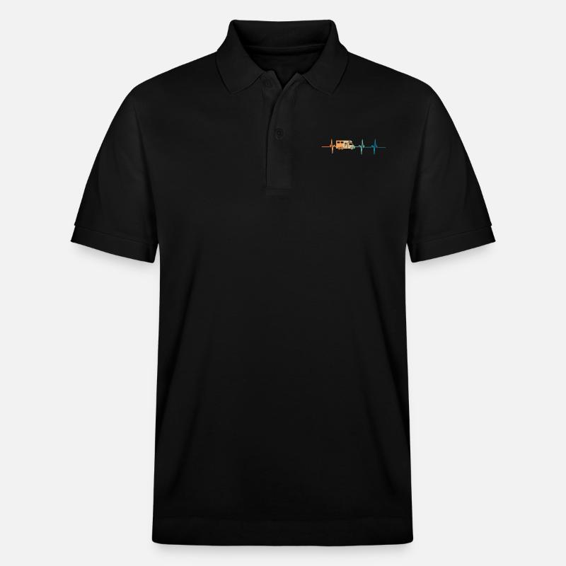 Herzschlag des Wohnmobils - Stanley/Stella Unisex Bio-Poloshirt PREPSTER - Schwarz