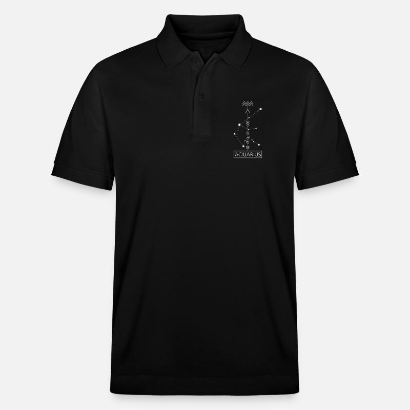 Aquarius - Wassermann Sternzeichen - weiss - Stanley/Stella Unisex Bio-Poloshirt PREPSTER - Schwarz