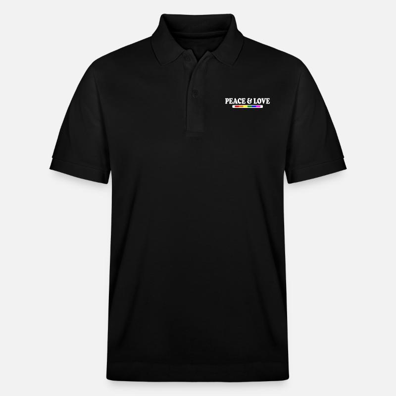 Peace and love - Polo PREPSTER bio Stanley/Stella Unisexe - noir