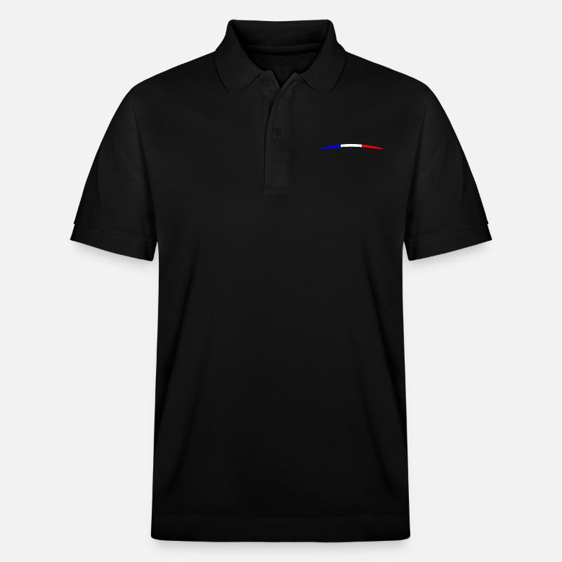 Frankreich - Geschwungenes Design - Neu - Stanley/Stella Unisex Bio-Poloshirt PREPSTER - Schwarz