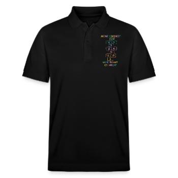 Meine Kindheit Himmel und Hölle wer kennt es noch - Stanley/Stella Unisex Bio-Poloshirt PREPSTER - Schwarz - Vorne - Roxy (174cm) & Andy (188cm)