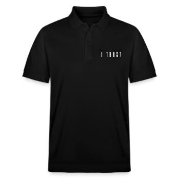 I TRUST - Stanley/Stella Unisex Bio-Poloshirt PREPSTER - Schwarz - Vorne - Roxy (174cm) & Andy (188cm)