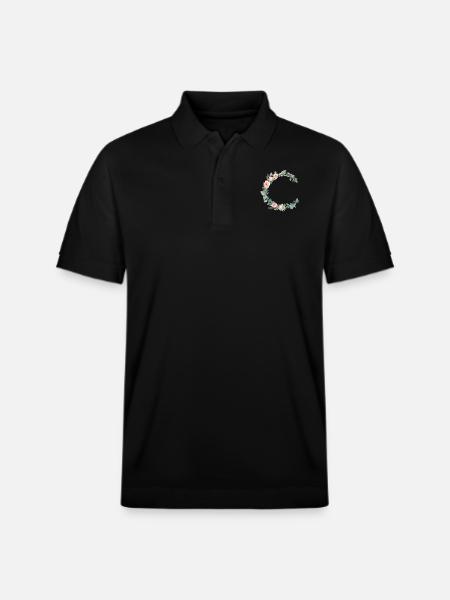 roses_wreath_33 - Stanley/Stella Unisex Bio-Poloshirt PREPSTER - Schwarz