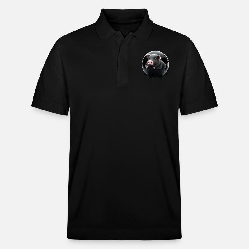 Pig into the globe - Polo PREPSTER bio Stanley/Stella Unisexe - noir