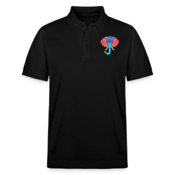 Symbol of an Indian elephant, culture of India - Stanley/Stella Unisex Organic Polo Shirt PREPSTER - black - Front - Roxy (174cm) & Andy (188cm)