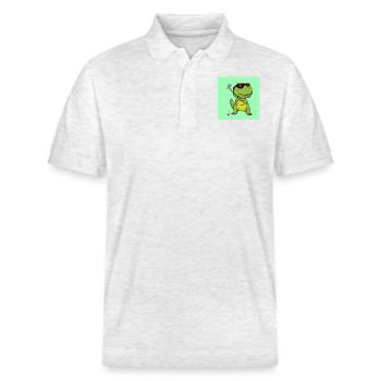 dinosaure - Polo PREPSTER bio Stanley/Stella Unisexe - blanc chiné - Devant - Roxy (174cm) & Andy (188cm)