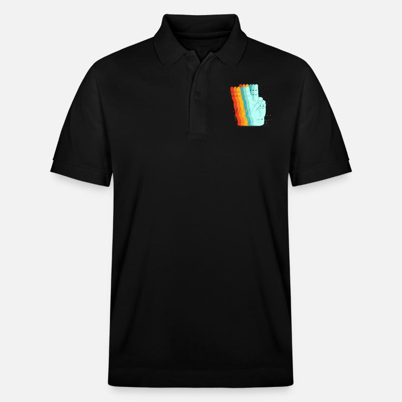 Peace signe rétro - Polo PREPSTER bio Stanley/Stella Unisexe - noir