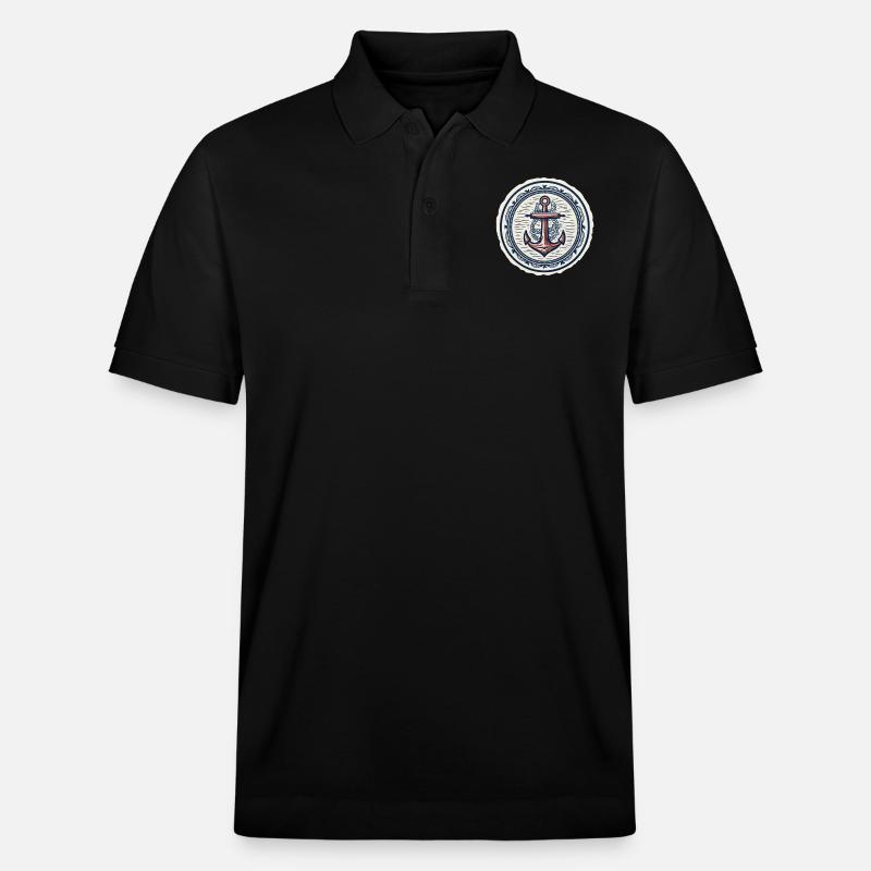 Anker Logo, nautisch - Stanley/Stella Unisex Bio-Poloshirt PREPSTER - Schwarz