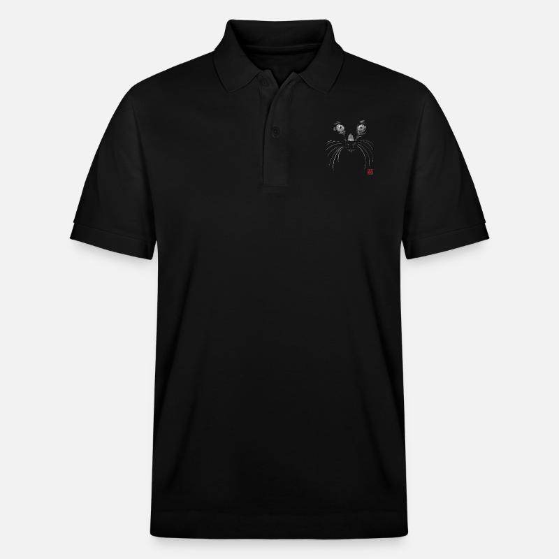 Schwarze Katze in Schwarz - Stanley/Stella Unisex Bio-Poloshirt PREPSTER - Schwarz
