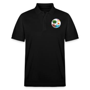 Ready for a holiday - Stanley/Stella Unisex Organic Polo Shirt PREPSTER - black - Front - Roxy (174cm) & Andy (188cm)