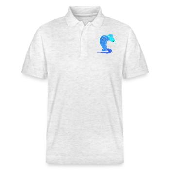 Cobra Logo - Polo PREPSTER bio Stanley/Stella Unisexe - blanc chiné - Devant - Roxy (174cm) & Andy (188cm)