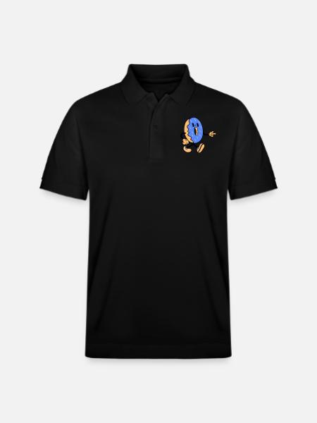 Donut Comic 1 - Stanley/Stella Unisex Organic Polo Shirt PREPSTER - black