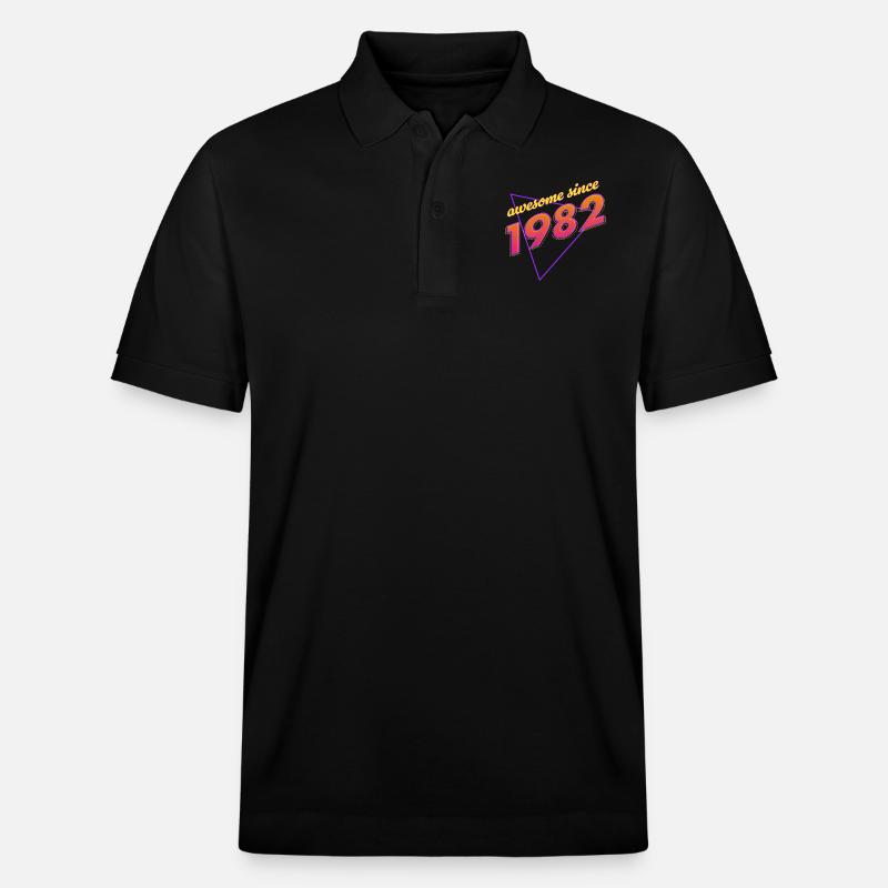 Rétro - Awesome since 1982 - Polo PREPSTER bio Stanley/Stella Unisexe - noir
