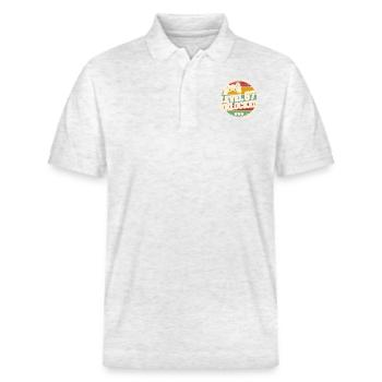 Legendär seit 1957 Vintage Jubiläumsgeschenk - Stanley/Stella Unisex Bio-Poloshirt PREPSTER - Weiß meliert - Vorne - Roxy (174cm) & Andy (188cm)