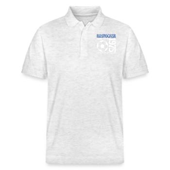 Rostocker Geburtstag 1975 Fußball Geschenk - Stanley/Stella Unisex Bio-Poloshirt PREPSTER - Weiß meliert - Vorne - Roxy (174cm) & Andy (188cm)