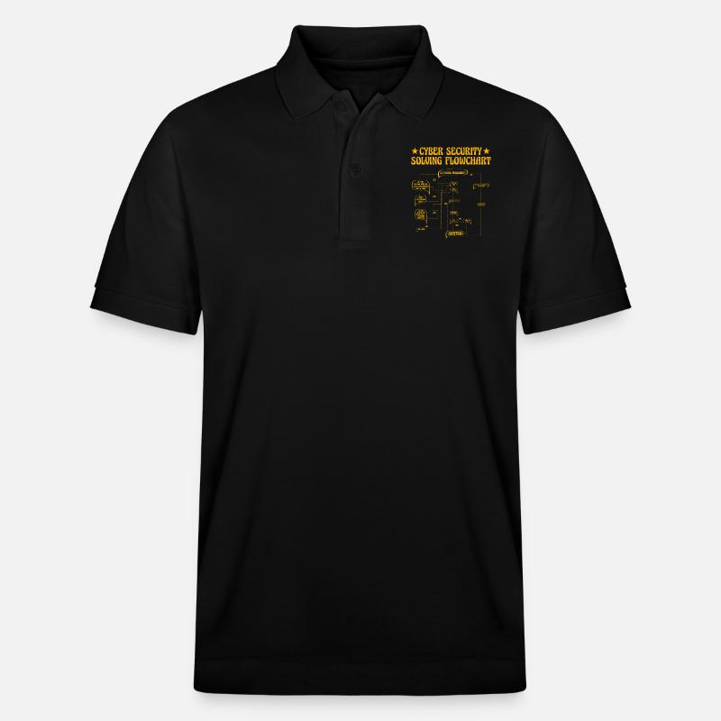 Cyber Security Solving Flowchart - Stanley/Stella Unisex Organic Polo Shirt PREPSTER - black