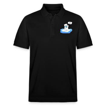 Kleiner Eisbär auf schmelzendem Eis - Bye - Stanley/Stella Unisex Bio-Poloshirt PREPSTER - Schwarz - Vorne - Roxy (174cm) & Andy (188cm)