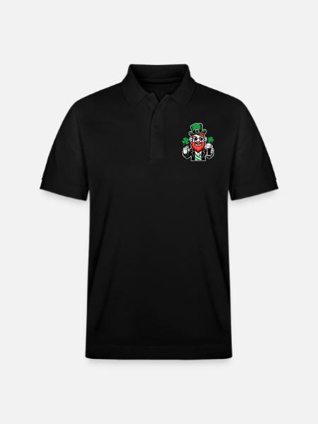 Leprechaun & Beer - Saint-Patrick - Irlande - Polo PREPSTER bio Stanley/Stella Unisexe - noir