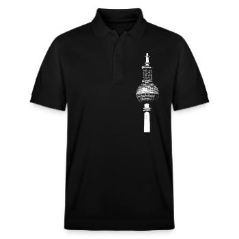 Fernsehturm Berlin Alex - Stanley/Stella Unisex Bio-Poloshirt PREPSTER - Schwarz - Vorne - Roxy (174cm) & Andy (188cm)