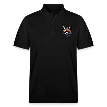 Fox Head Portrait Cool - Stanley/Stella Unisex Organic Polo Shirt PREPSTER - black - Front - Roxy (174cm) & Andy (188cm)